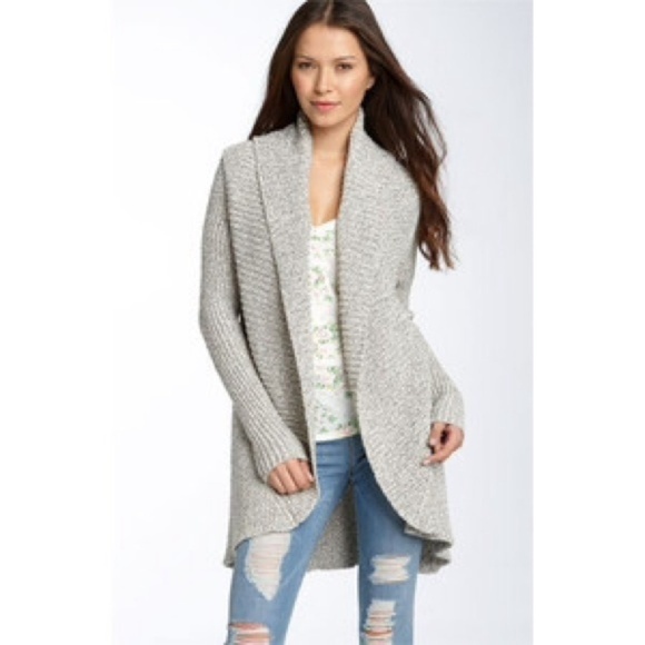💕KENSIE💕 Marled Knit Shawl Collar Textured Cardigan Marled Gray Small S - Picture 1 of 5